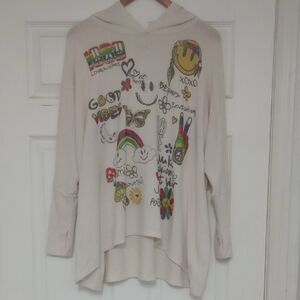 Lauren Moshi Cream Graphic Women's Sweater